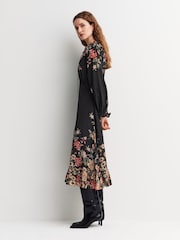 Sea New York Black Jolie Print Midi Dress - Image 4 of 6