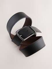 Black/Brown Reversible Grainy Leather Belt - Image 2 of 3