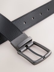 Black/Brown Reversible Grainy Leather Belt - Image 3 of 3