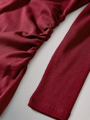 The Set Black/Red 2 Pack Long Sleeve Ribbed Ruched Maxi Dresses - Image 2 of 3