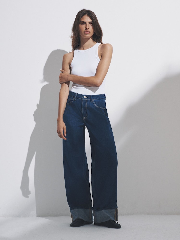 The Set Denim 2 Pack Turn Up Wide Leg Denim Jeans - Image 1 of 7