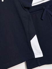 River Island Blue Boys Block Piped T-Shirt and Shorts Set - Image 4 of 5