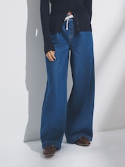 The Set Black/Mid Blue 2 Pack Pull On Wide Leg Jeans - Image 8 of 14