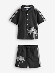River Island Black Boys Palm Embroid Swim Shorts Set - Image 1 of 1