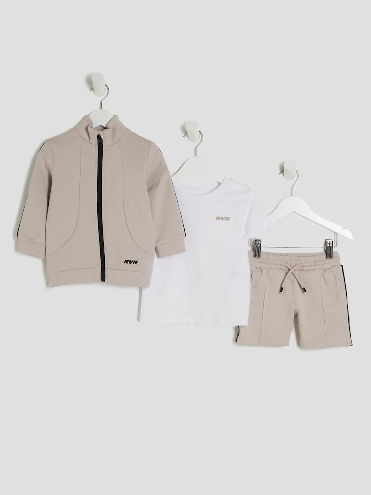 River Island Natural Funnel Taped Shorts Set - Image 1 of 5 River Island Natural Funnel Taped Shorts Set - Image 1 of 5