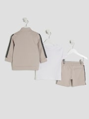 River Island Natural Boys Funnel Taped Shorts Set - Image 2 of 5