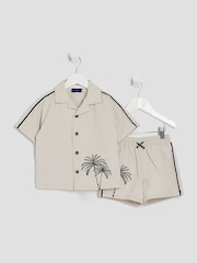 River Island Natural Boys Palm Embroid Swim Shorts Set - Image 2 of 6