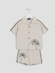 River Island Natural Boys Palm Embroid Swim Shorts Set - Image 4 of 6