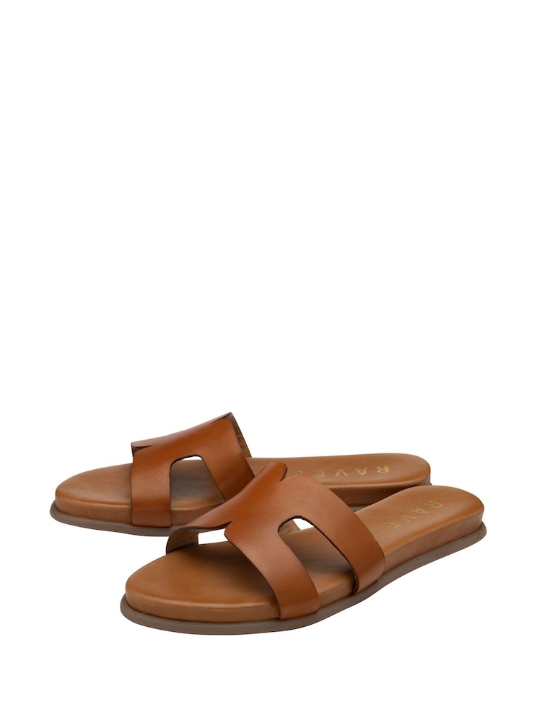 Ravel Brown Leather Mule Shoes - Image 2 of 4
