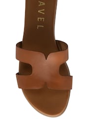 Ravel Brown Leather Mule Shoes - Image 4 of 4