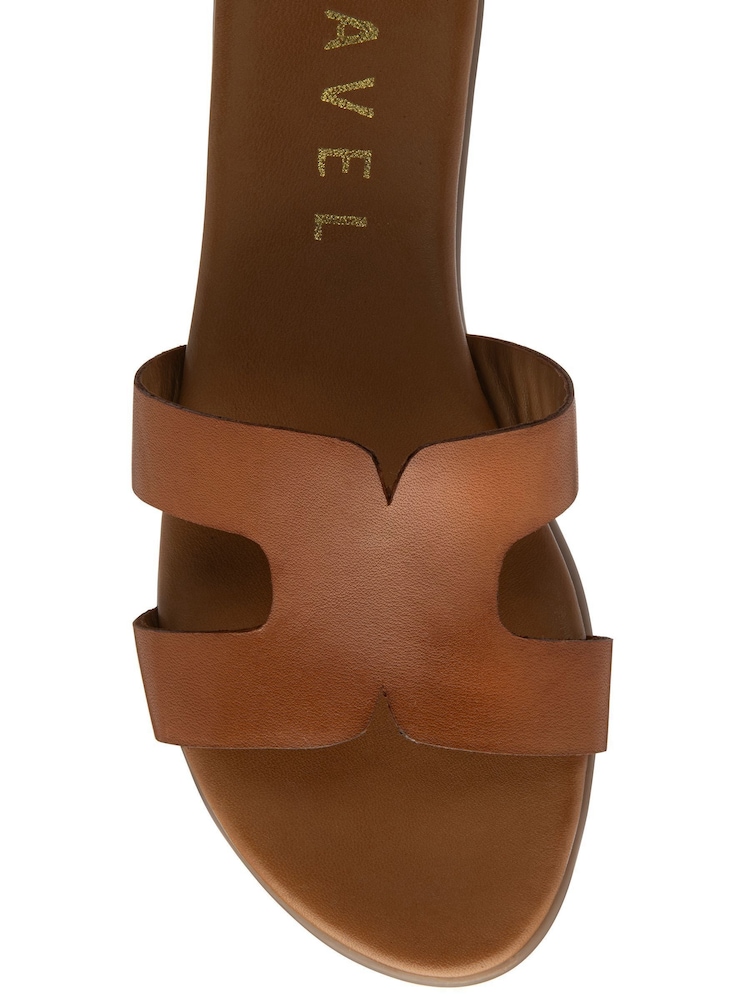 Ravel Brown Leather Mule Shoes - Image 4 of 4
