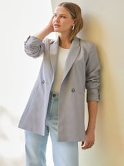 Sosandar Grey Double Breasted Blazer - Image 1 of 5