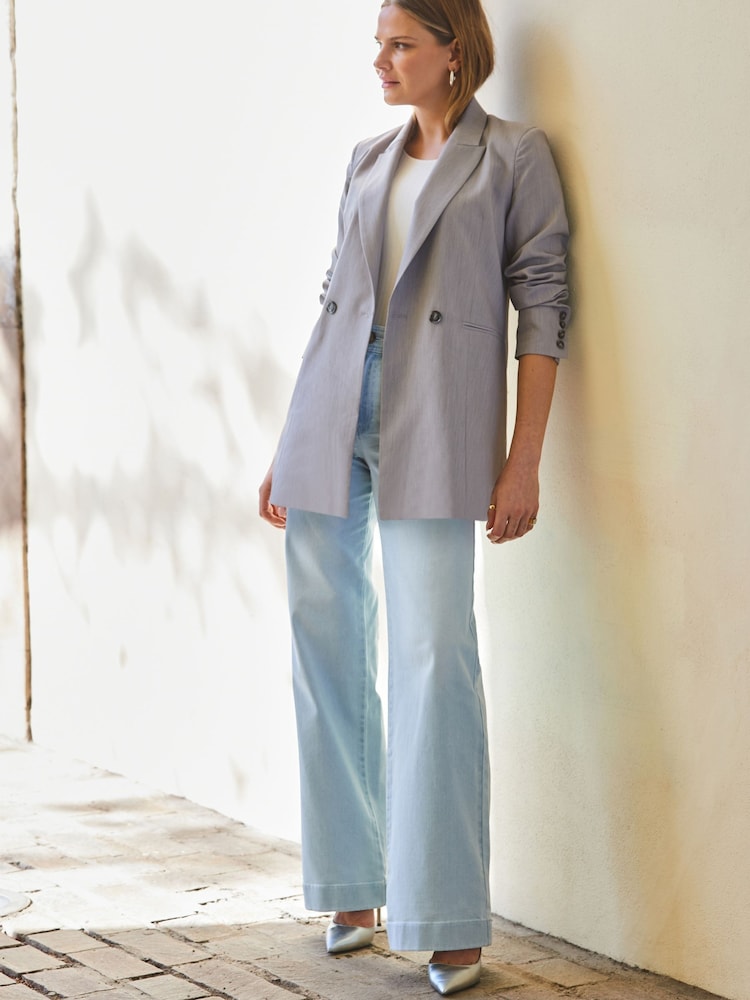 Sosandar Grey Double Breasted Blazer - Image 2 of 5