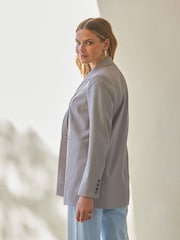 Sosandar Grey Double Breasted Blazer - Image 4 of 5