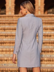 Sosandar Grey Pinstripe Double Breasted Blazer Dress - Image 5 of 5