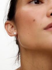 Oliver Bonas Silver Tone Elio Sun Sterling Stud Earrings - Image 5 of 5