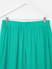 Oliver Bonas Green Crinkled Wide Leg Trousers - Image 6 of 8
