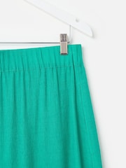 Oliver Bonas Green Crinkled Wide Leg Trousers - Image 7 of 8