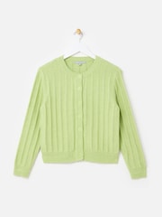 Oliver Bonas Green Crew Neck Knitted Cardigan - Image 1 of 5