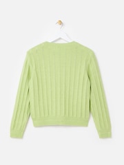 Oliver Bonas Green Crew Neck Knitted Cardigan - Image 2 of 5