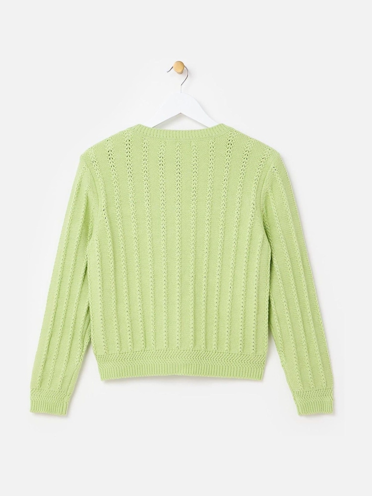 Oliver Bonas Green Crew Neck Knitted Cardigan - Image 2 of 5
