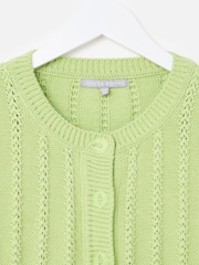 Oliver Bonas Green Crew Neck Knitted Cardigan - Image 3 of 5