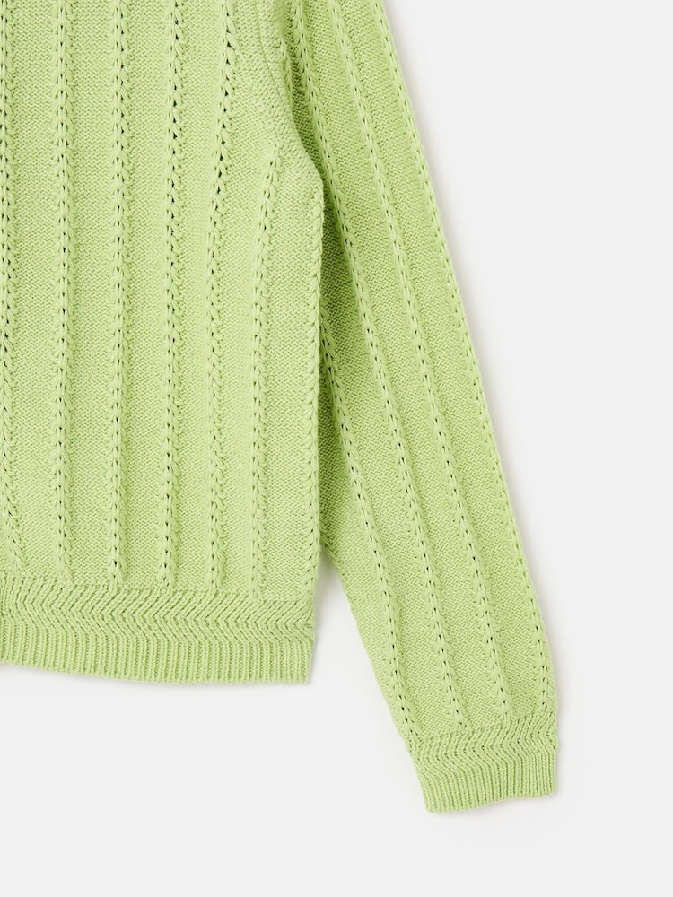 Oliver Bonas Green Crew Neck Knitted Cardigan - Image 5 of 5
