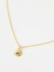 Oliver Bonas Gold Tone Elio Sun Charm Pendant Necklace - Image 1 of 4