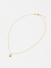 Oliver Bonas Gold Tone Elio Sun Charm Pendant Necklace - Image 2 of 4