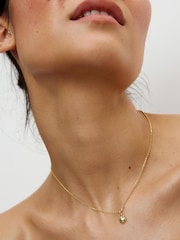 Oliver Bonas Gold Tone Elio Sun Charm Pendant Necklace - Image 4 of 4