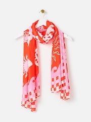 Oliver Bonas leve xadrez lagosta Scarf - Imagem 1 de 4