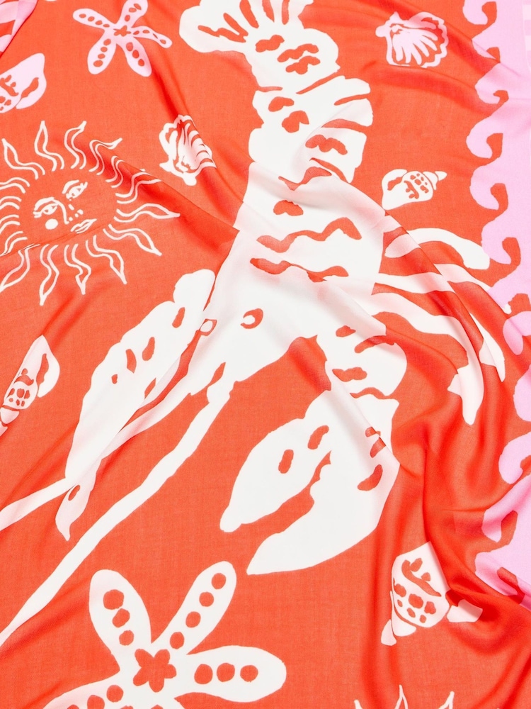 Oliver Bonas leve xadrez lagosta Scarf - Imagem 4 de 4