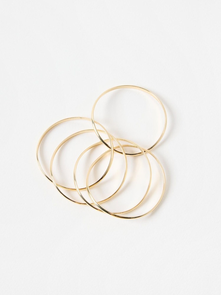 Oliver Bonas Gold Moe Coloured Interlocking Bangles - Image 1 of 4