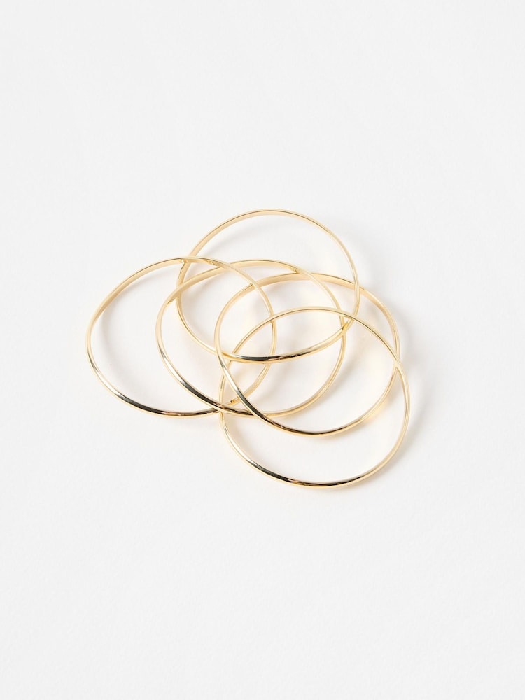 Oliver Bonas Gold Moe Coloured Interlocking Bangles - Image 2 of 4