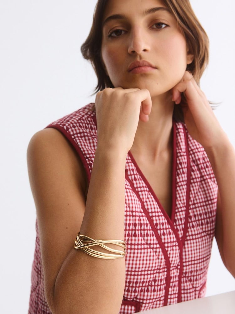 Oliver Bonas Gold Moe Coloured Interlocking Bangles - Image 4 of 4