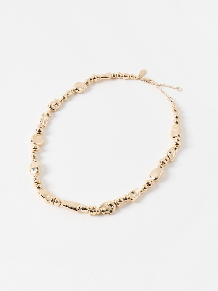 Oliver Bonas Gold Tone Charlie Bead Coloured Collar Necklace - Image 1 of 4