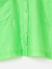 Oliver Bonas Green Textured Short Sleeve Boxy Shirt - Image 8 of 8