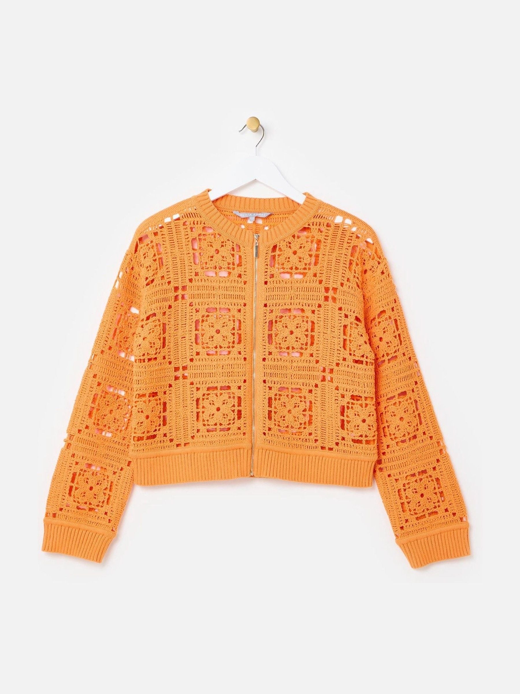 トップス PERVERZE Archive Knit Cardigan Orange Buy Oliver Bonas Orange Crochet Granny Square Zip-Up Cardigan from