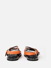 Oliver Bonas Orange Chunky Double Buckle Flatform Sandals - Image 6 of 6