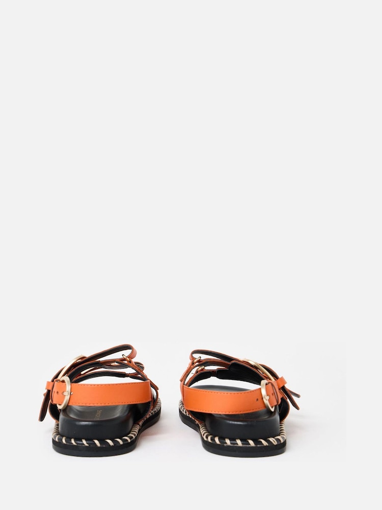 Oliver Bonas Orange Chunky Double Buckle Flatform Sandals - Image 6 of 6 Oliver Bonas Orange Chunky Double Buckle Flatform Sandals - Image 6 of 6