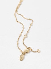 Oliver Bonas Gold Tone Ola Brass and Faux Pearl Cherry Pendant Necklace - Image 1 of 4