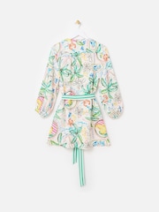Oliver Bonas Multi Summer Tropical Print Mini Shirt Dress - Image 2 of 5