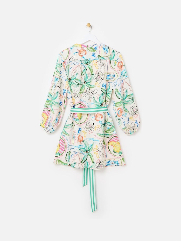 Oliver Bonas Multi Summer Tropical Print Mini Shirt Dress - Image 2 of 5