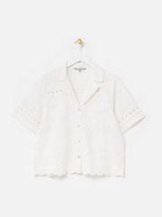 Oliver Bonas Broderie Short Sleeve 100% Cotton Shirt - Bild 4 von 5