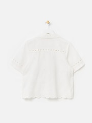 Oliver Bonas Broderie Short Sleeve 100% Cotton Shirt - Bild 5 von 5