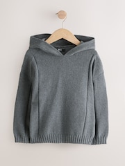 Charcoal Grey Knitted Hoodie (3-16yrs) - Image 1 of 4