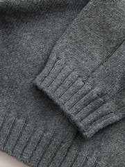 Charcoal Grey Knitted Hoodie (3-16yrs) - Image 3 of 4
