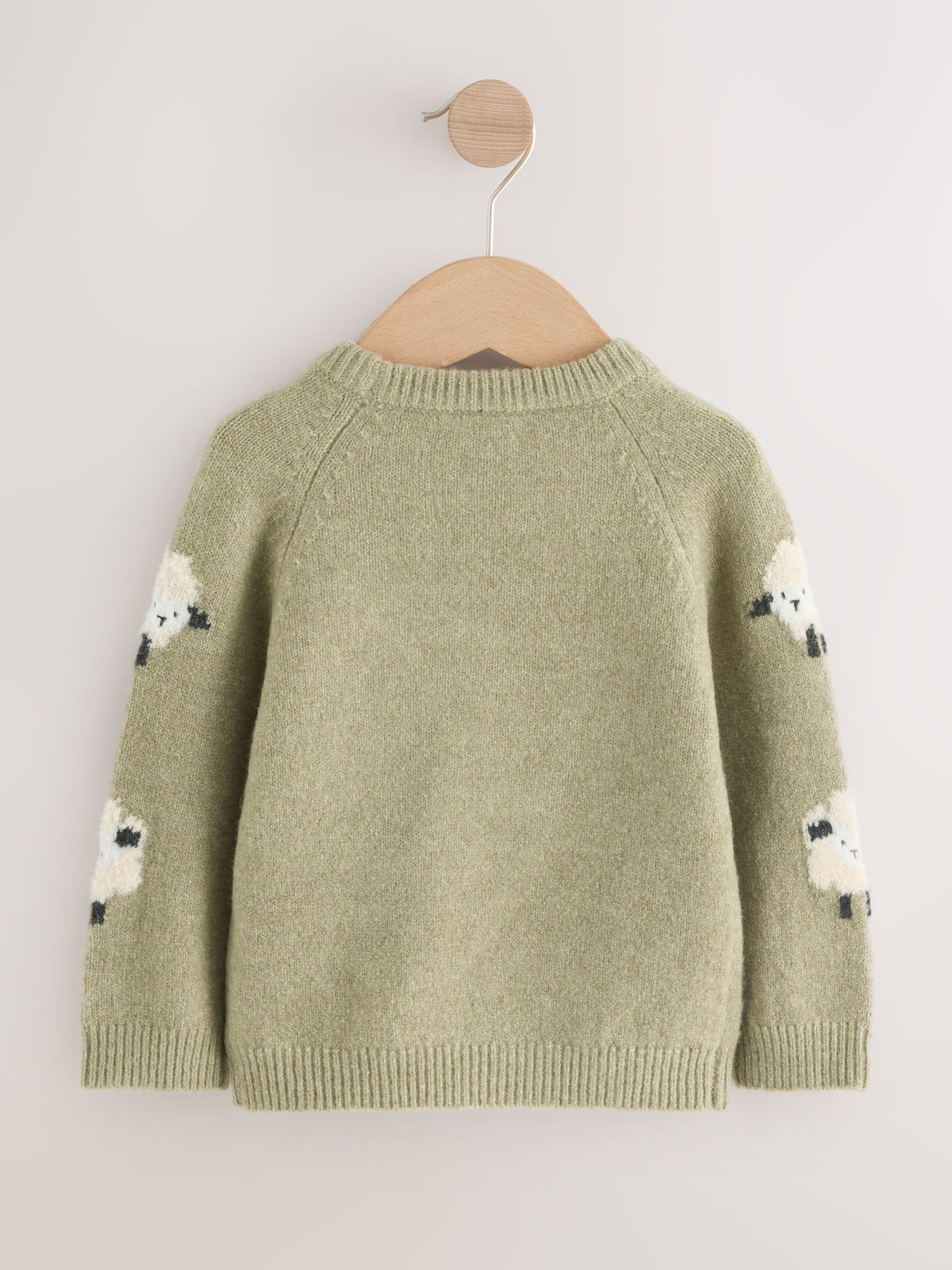 Buy Green Sheep Knitted Crew Neck Jumper (3mths-7yrs) from Next USA