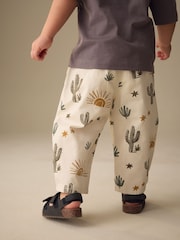 Neutral Cactus Print Barrel Pull On Trousers (3mths-7yrs) (3mths-7yrs) - Image 3 of 4