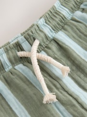 Sage Green Striped Soft Textured Pull On Trousers (3mths-7yrs) - Image 6 of 7